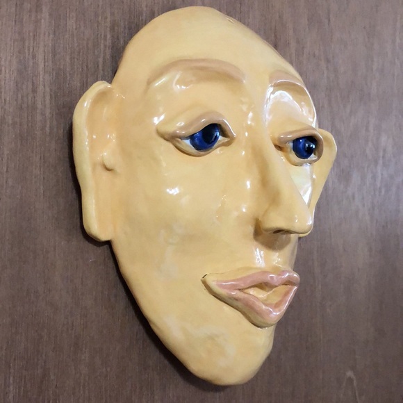 MANGO TREE STUDIOS Ceramic Mask Wall Art 7.5” New - Picture 6 of 15
